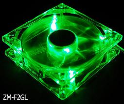 Вентилятор для корпуса Zalman ZM-F2GL (зеленая подсветка, 92x92x25, 1500/2800rpm, 20/35Дб, 3-pin)