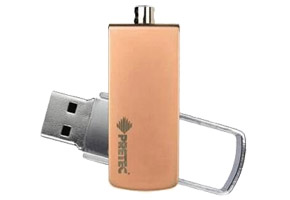 Накопитель Flash USB2.0 Drive 16GB Pretec i-Disk Swing Champagne (Read 20MB/s, Write 4MB/s)