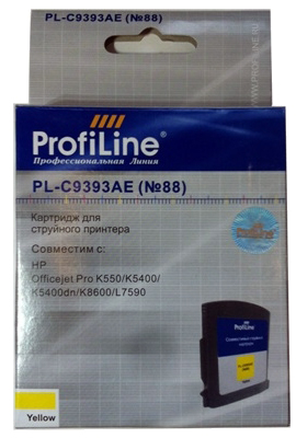Картридж струйный ProfiLine №88 PL-C9393AE желтый (yellow) для HP Officejet Pro K550/5400/7408/7480 (1500 стр.)