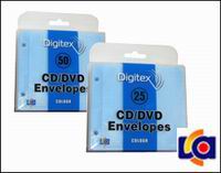 Коробка для CD/DVD Конверт для 2 шт. Digitex пластиковый (цветные, 25 шт в пластиковой упаковке)