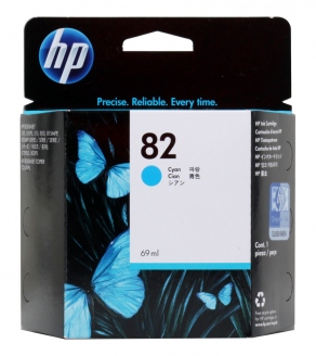 Картридж струйный HP №82 C4911A голубой (cyan) для HP DesignJet 10/20/50/100/120/500/510/800/815/820 (69ml, 1750 стр.)