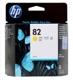 Картридж струйный HP №82 C4913A желтый (yellow) для HP DesignJet 10/20/50/100/120/500/510/800/815/820 (69ml, 1750 стр.)