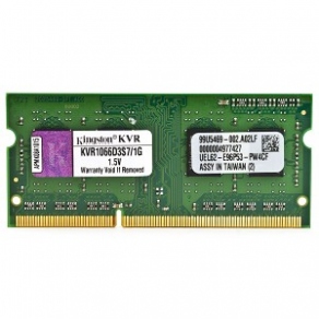 Модуль памяти SODIMM DDR3 1GB PC8500 1066MHz Kingston CL7 KVR1066D3S7/1G