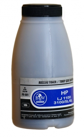 Тонер для HP LJ 1100/1150/3100/5L/6L (фл,140г) B&W Premium PR-601