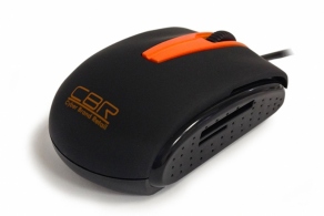 Мышь USB CBR CM-344 черн. (2 кн. + скролл, Оптическая) 1200 dpi  + встроенный картридер