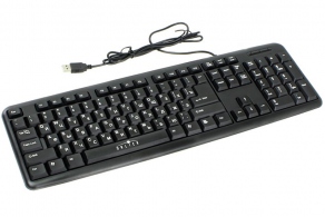 Клавиатура USB Oklick 180M 104кл. черная, шнур 1.6м